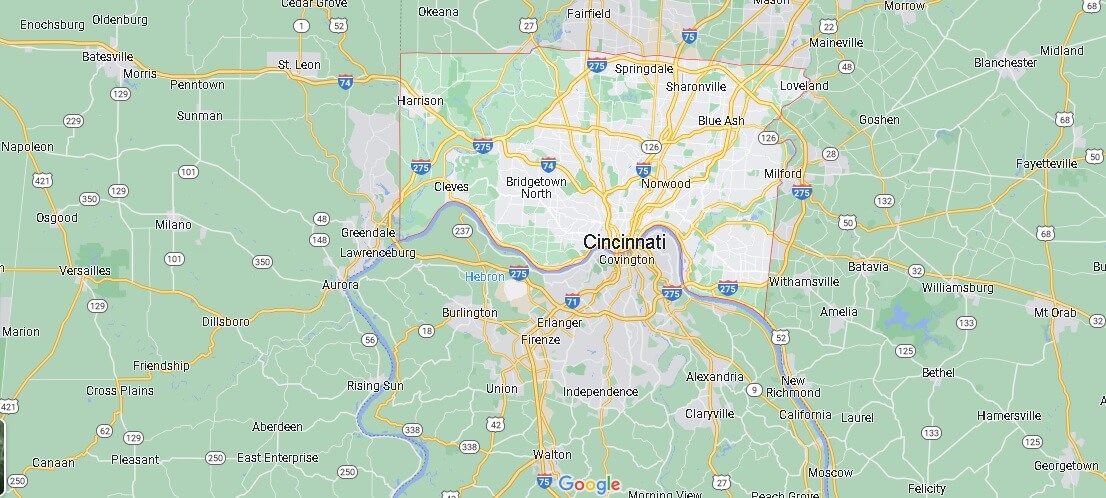 Mappa Cincinnati