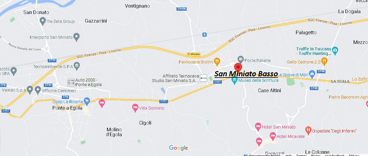 Mappa San Miniato Basso