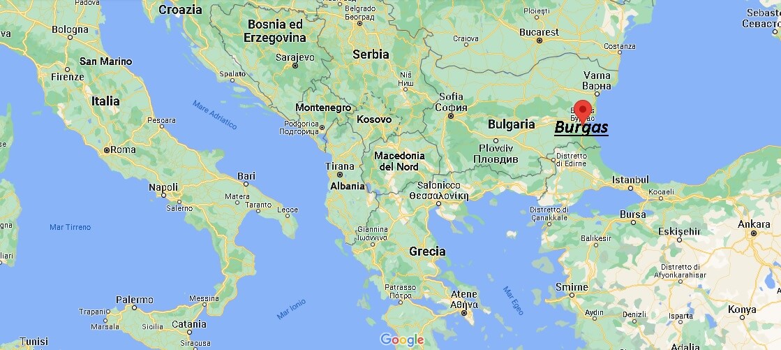 Dove si trova Burgas Bulgaria