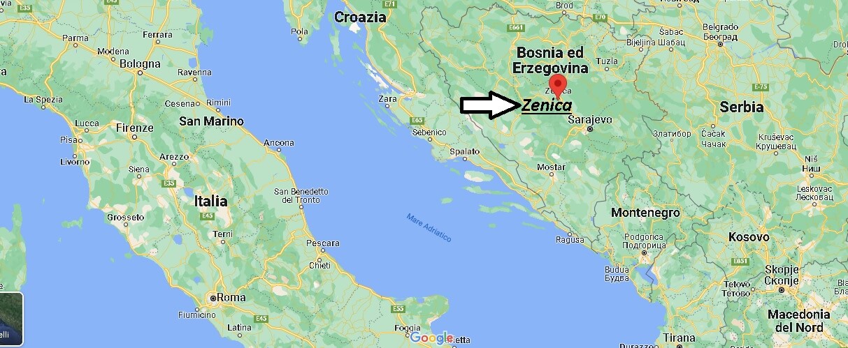 Dove si trova Zenica Bosnia-Erzegovina? Mappa Zenica
