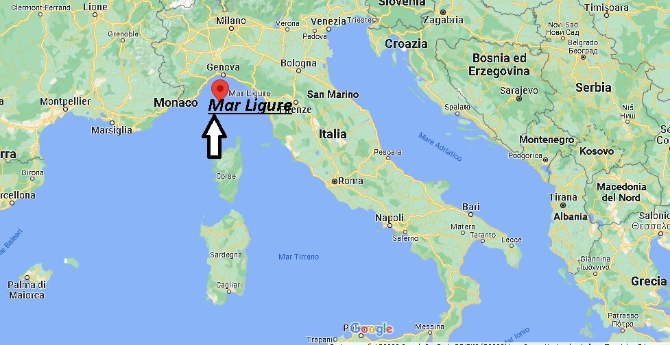 Dove si trova il mar Ligure rispetto all'Italia
