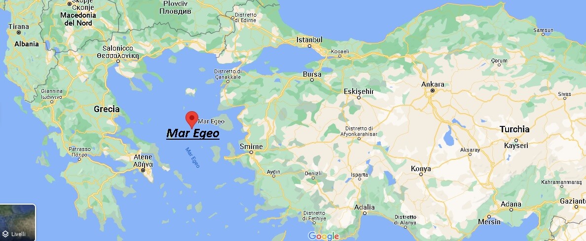 Mappa il Mar Egeo