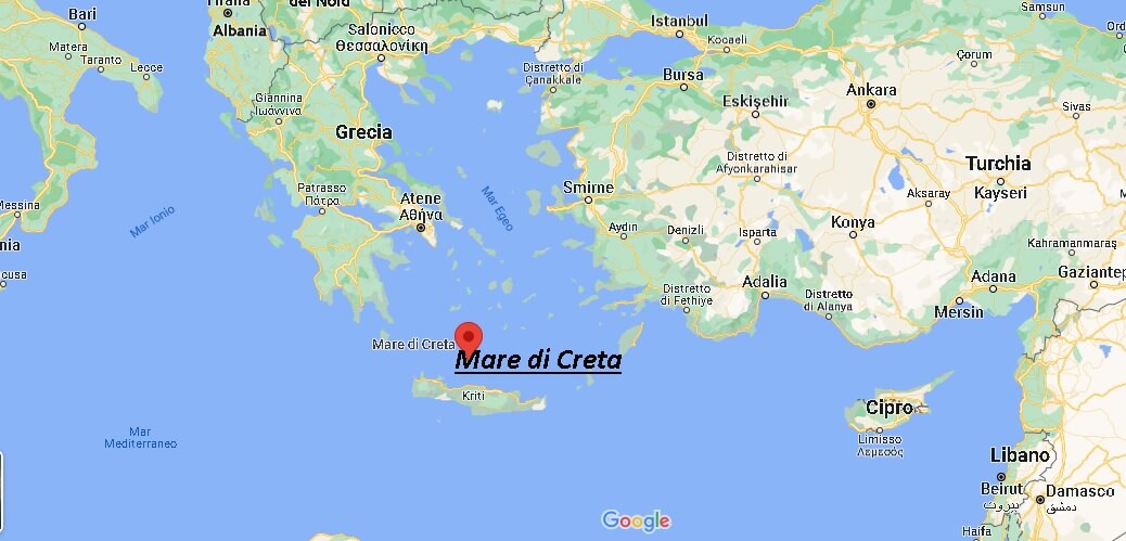 Mappa il Mare di Creta