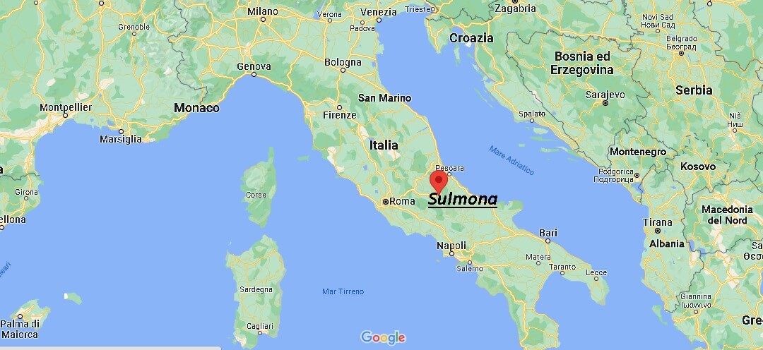 Dove si trova Sulmona Italia? Mappa Sulmona - Dove si trova