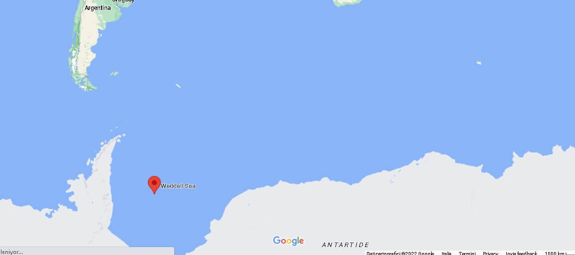 Dove si trova il Mare di Weddell? Mappa il Mare di Weddell