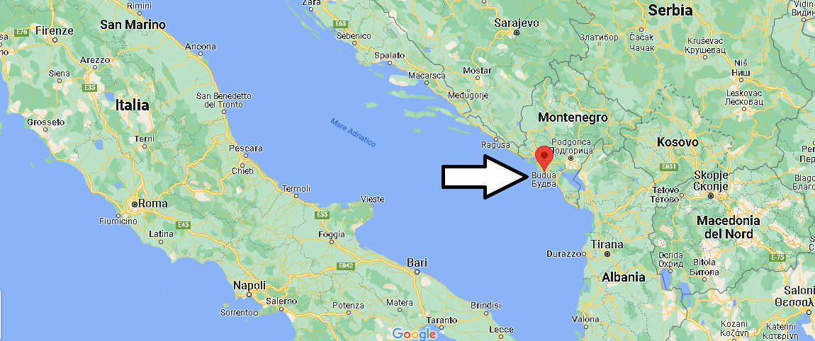 Dove si trova Budua Montenegro