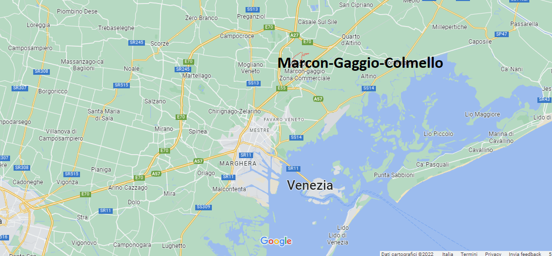 Dove si trova Marcon-Gaggio-Colmello