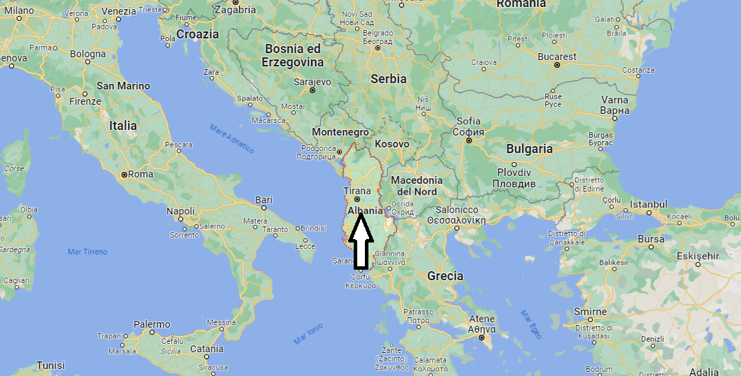 In che parte d'Europa si trova l'Albania
