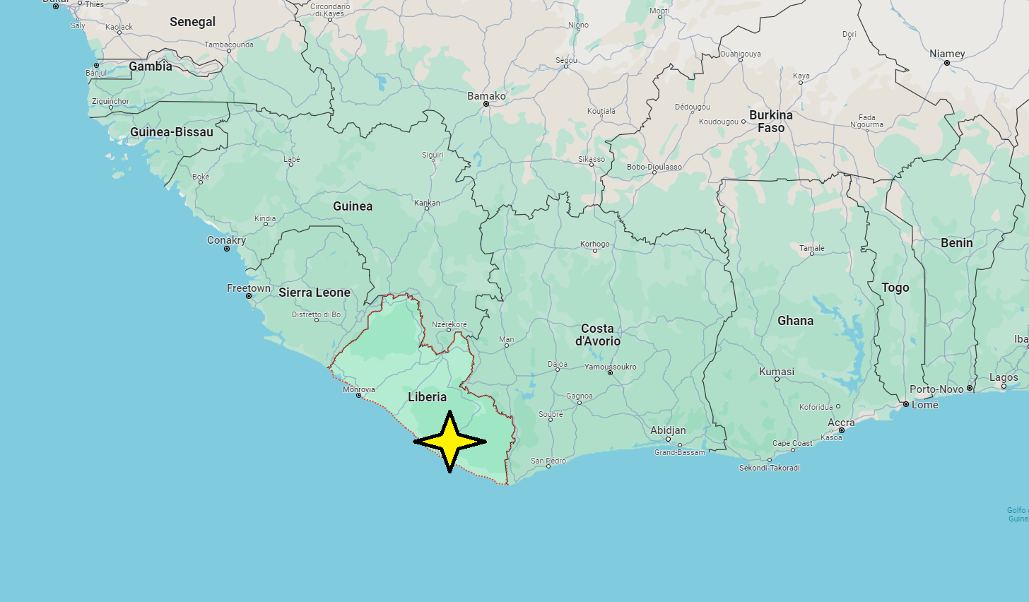 Dove si trova la Liberia