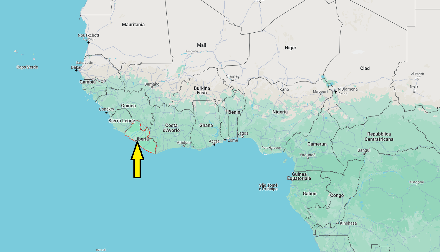 In che continente si trova la Liberia