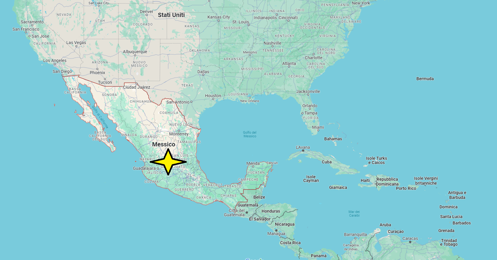In quale parte dell america si trova il Messico