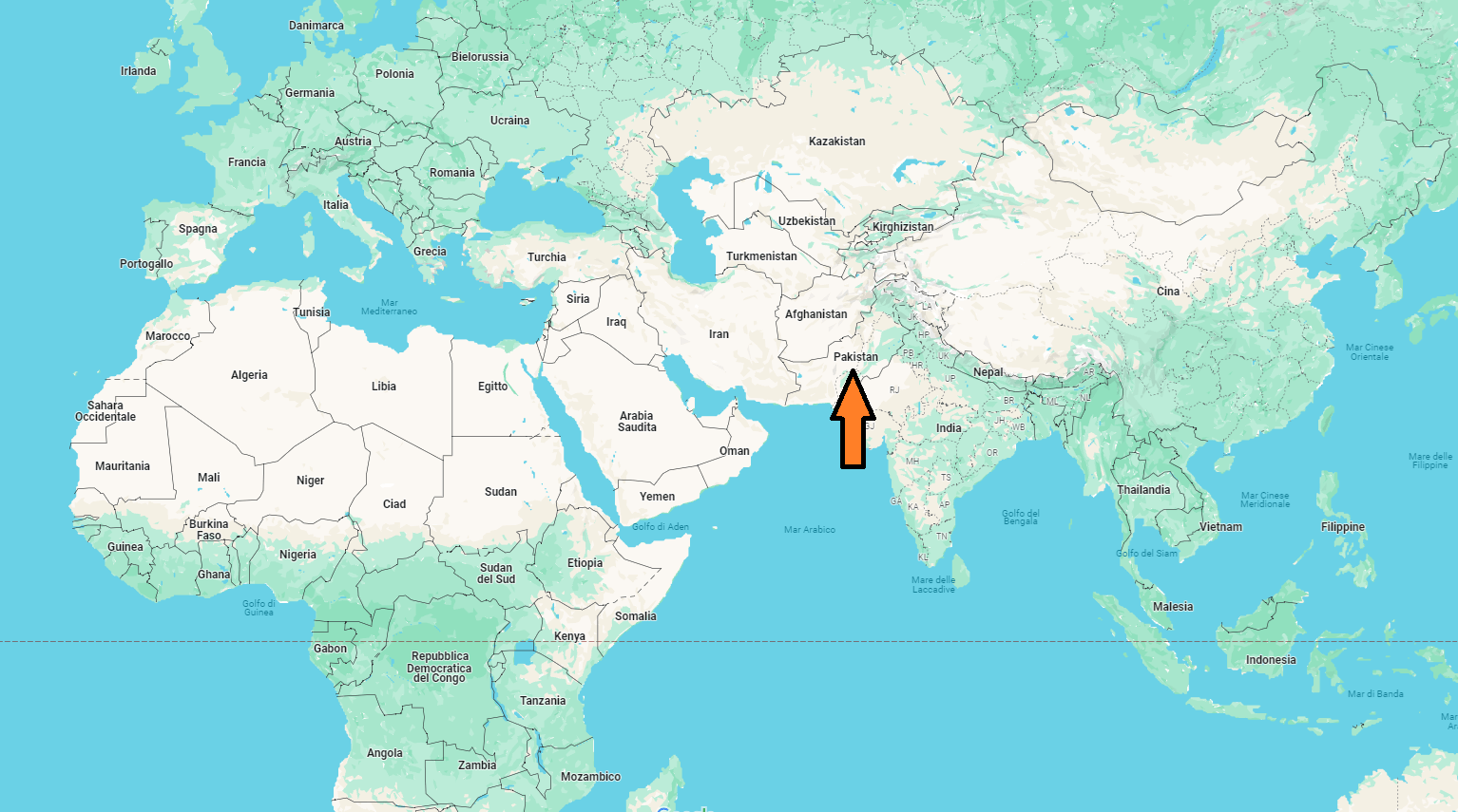 In che continente si trova il Pakistan