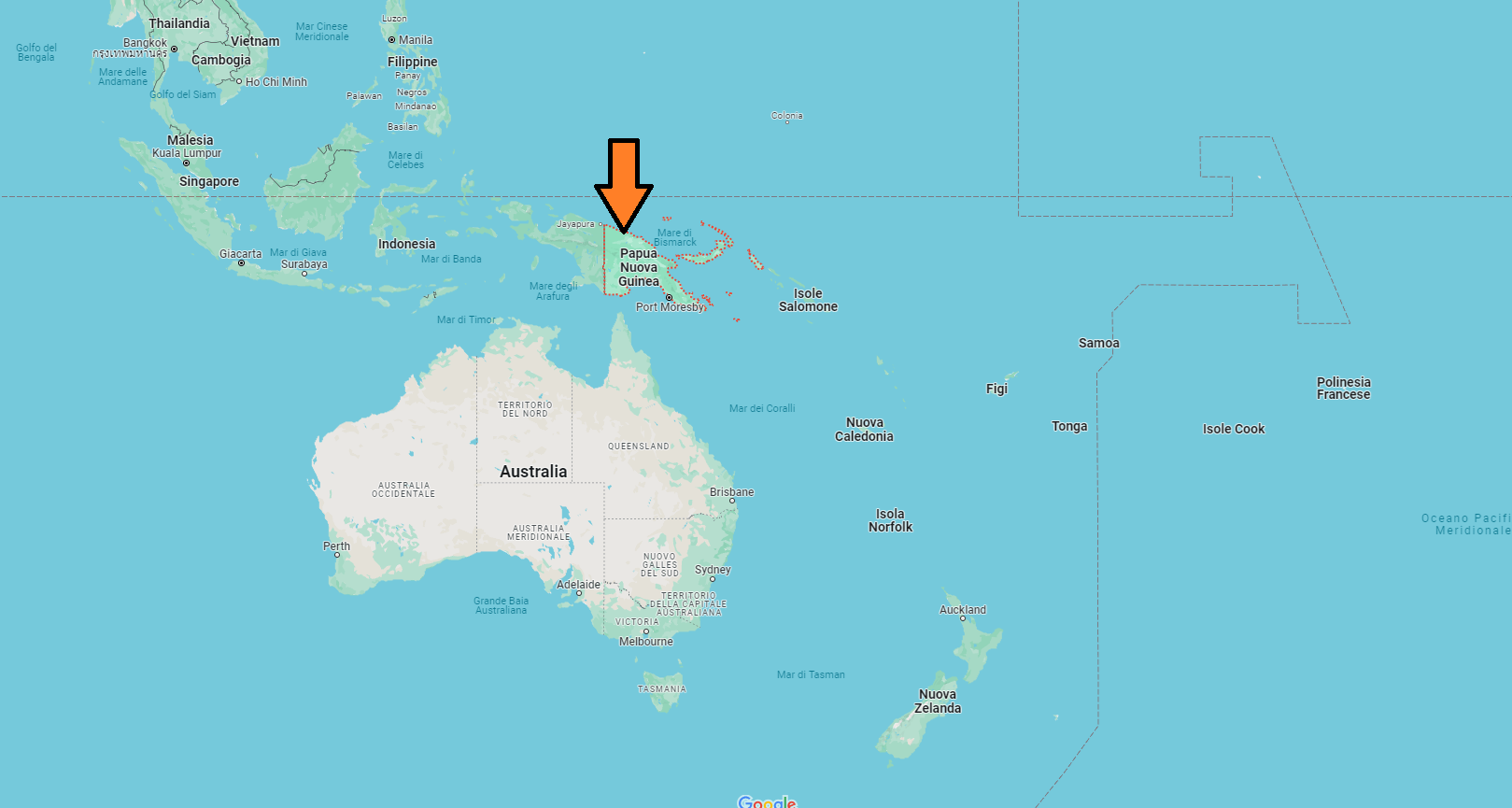 In quale continente si trova la Papua Nuova Guinea