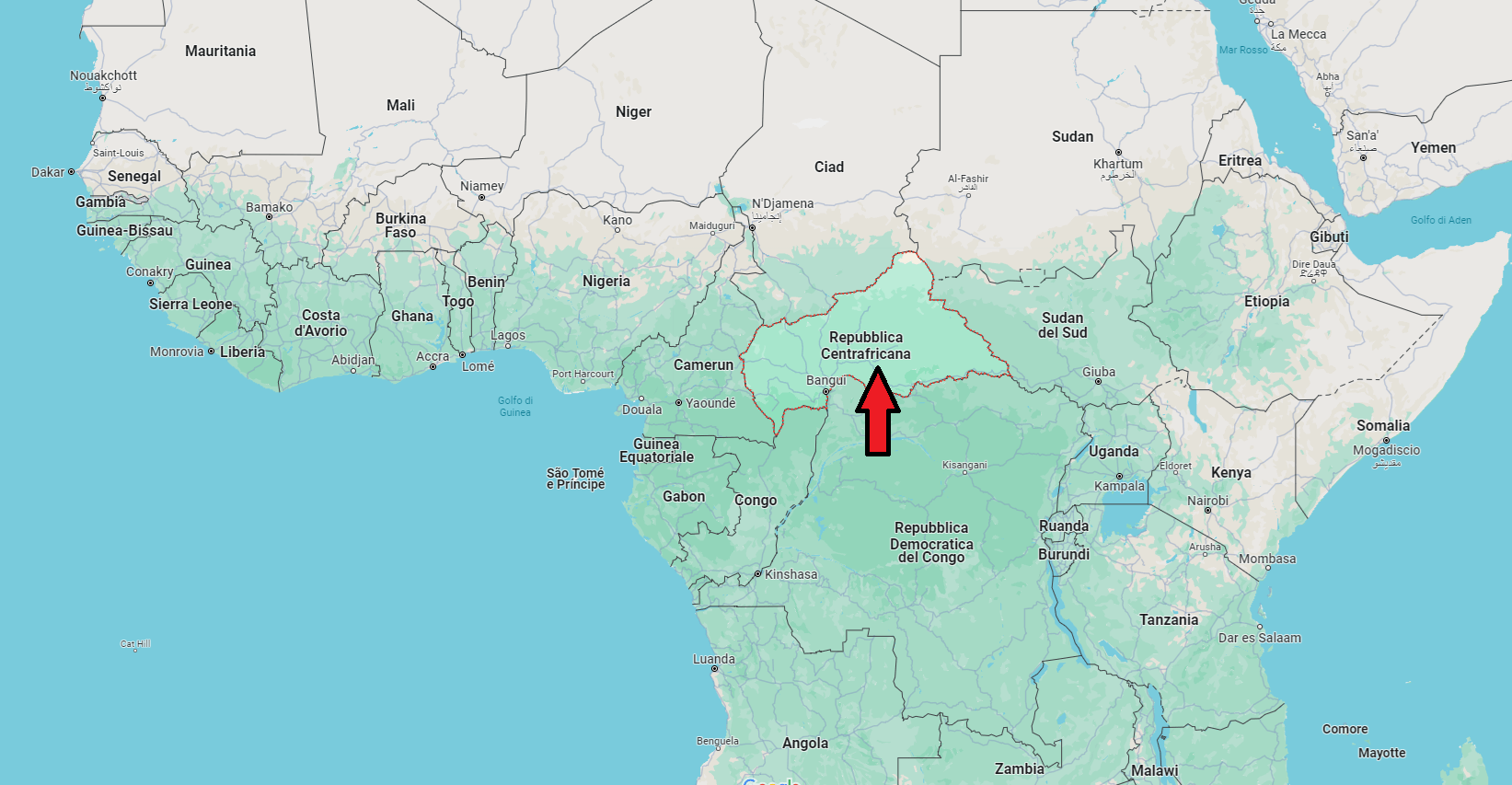 In quale continente si trova la Repubblica Centrafricana