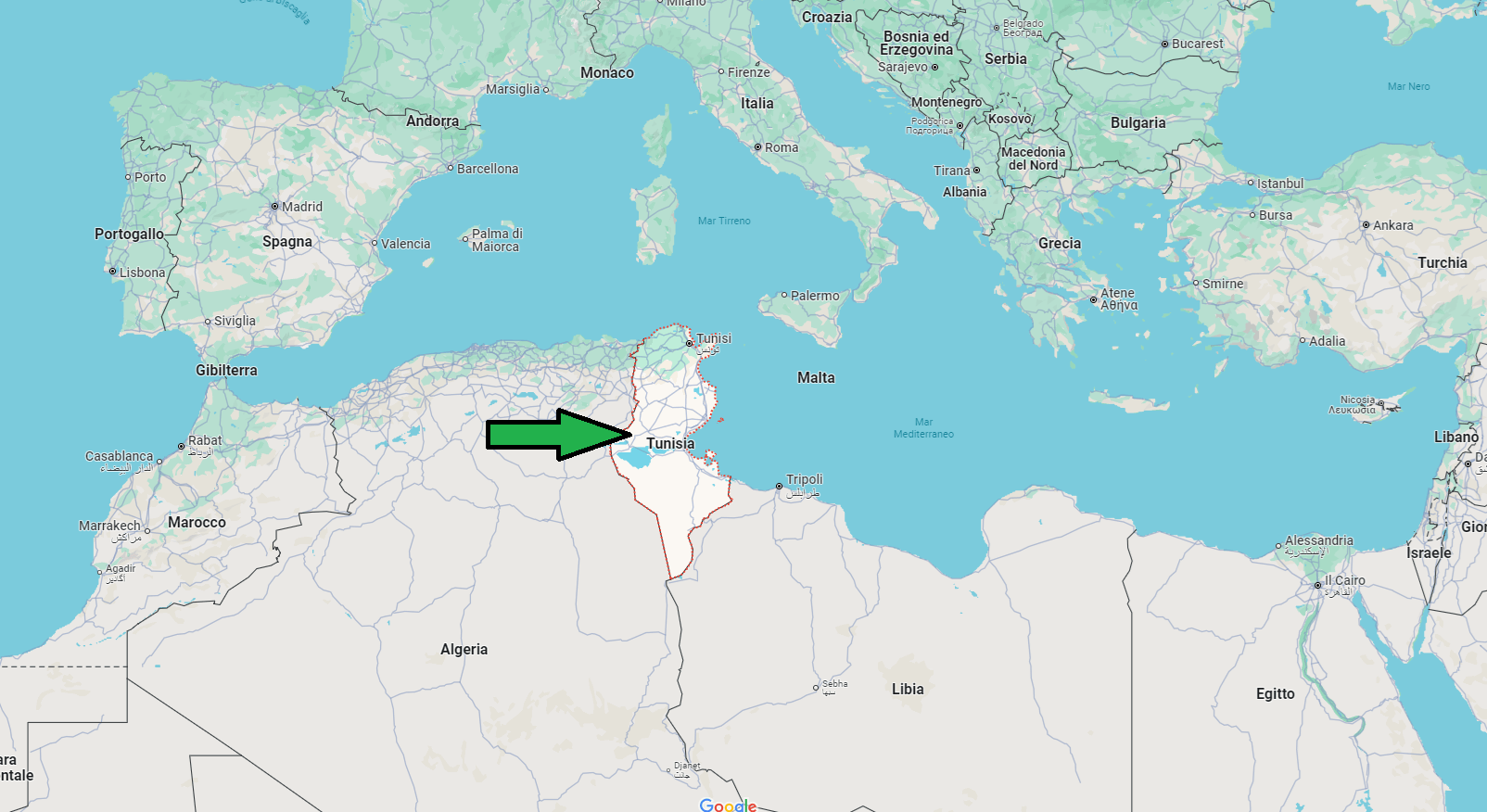 In che stato si trova la Tunisia