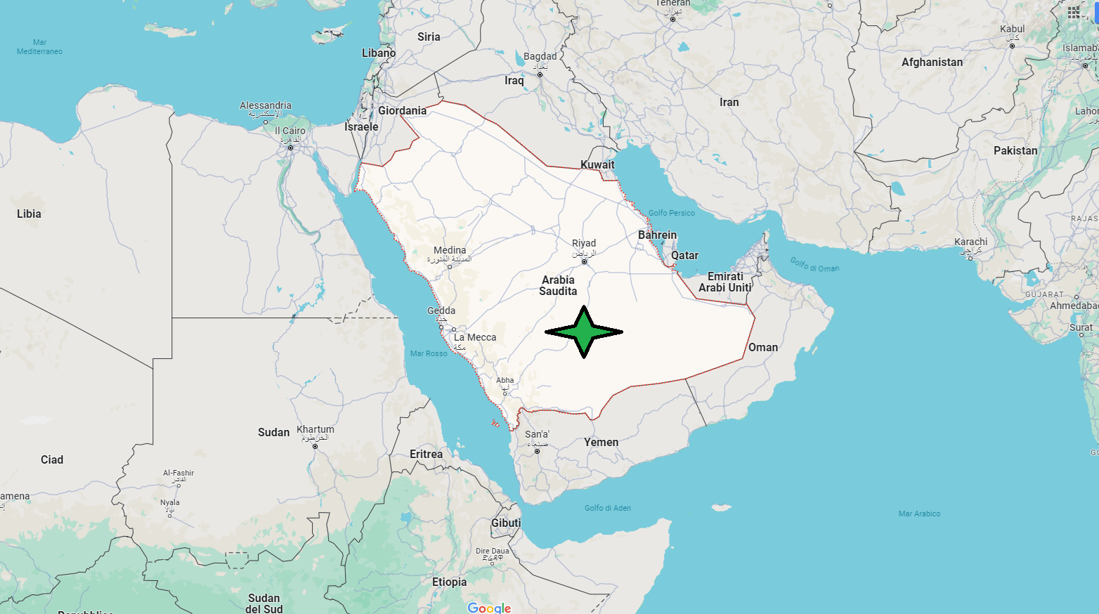 In quale continente si trova l'Arabia Saudita