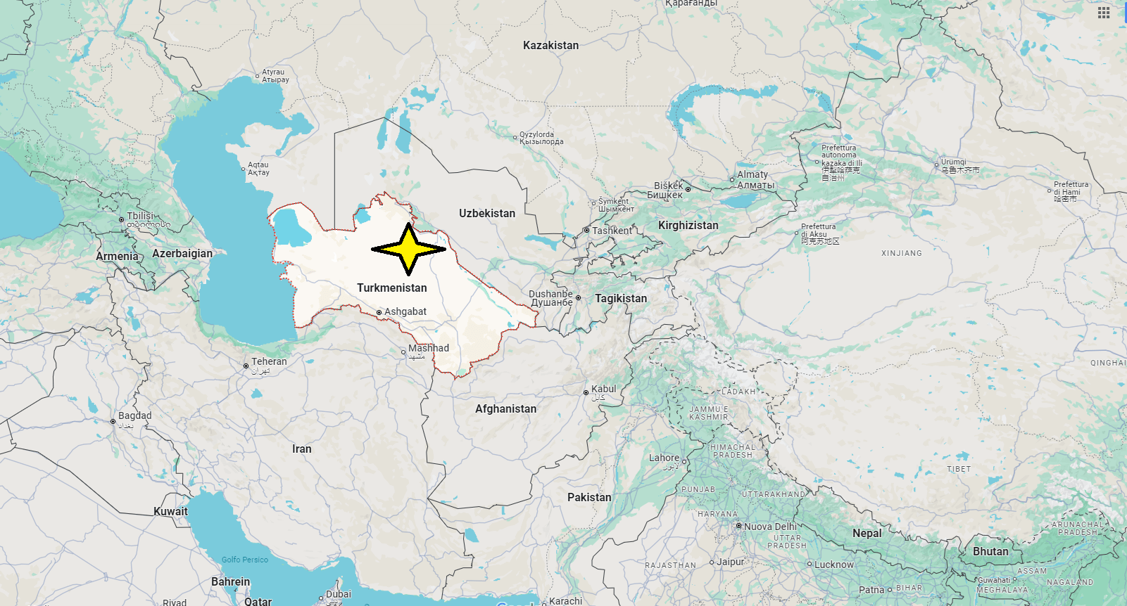 Dove si trova lo stato del Turkmenistan