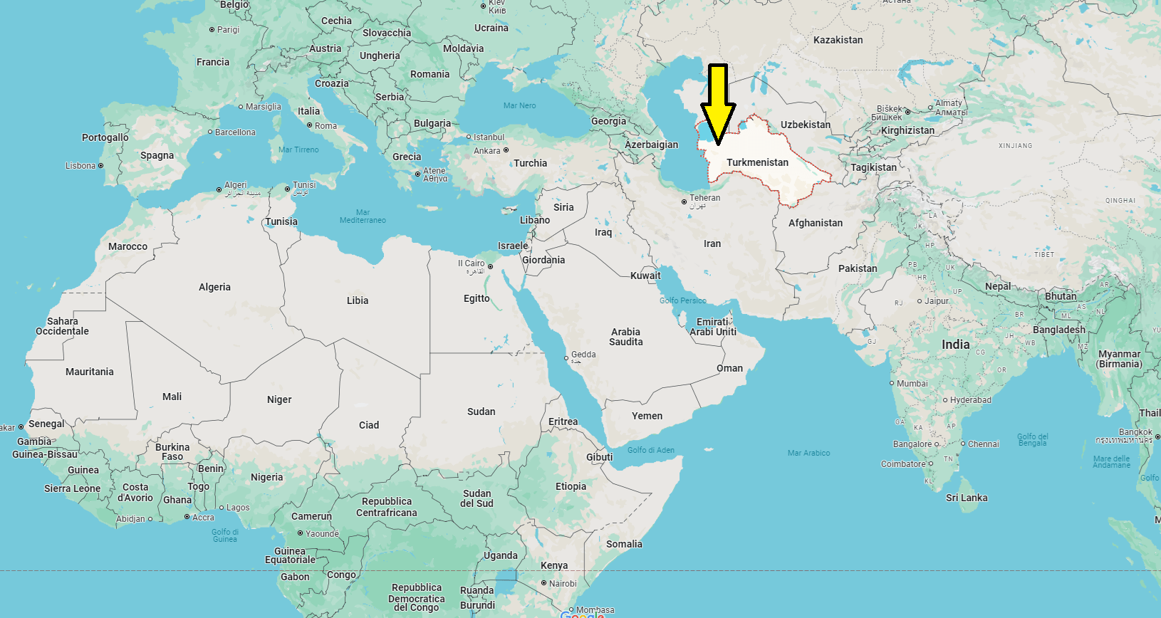 In che continente si trova il Turkmenistan