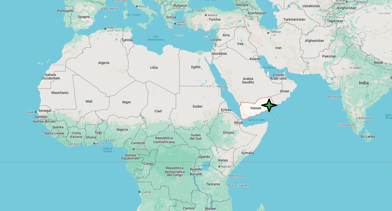 ¿En qué continente se encuentra Yemen