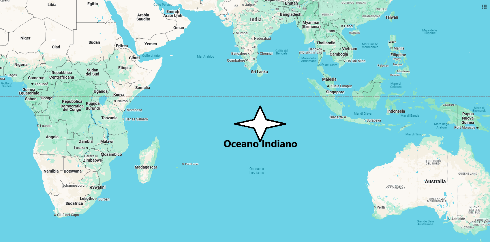 Dove si trova l'Oceano Indiano