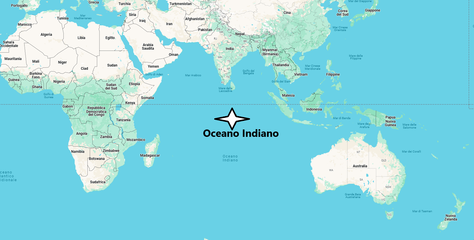 Dove si trova l'Oceano Indiano